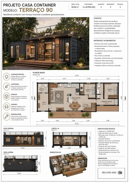 Projeto de casa container 8