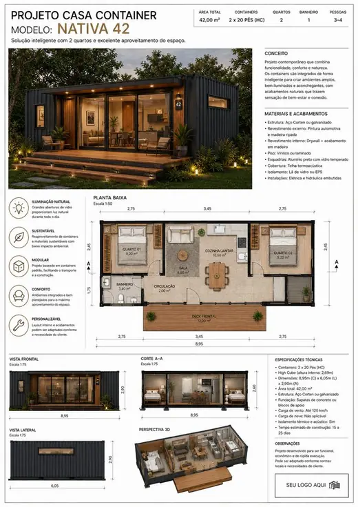 Projeto de casa container 23