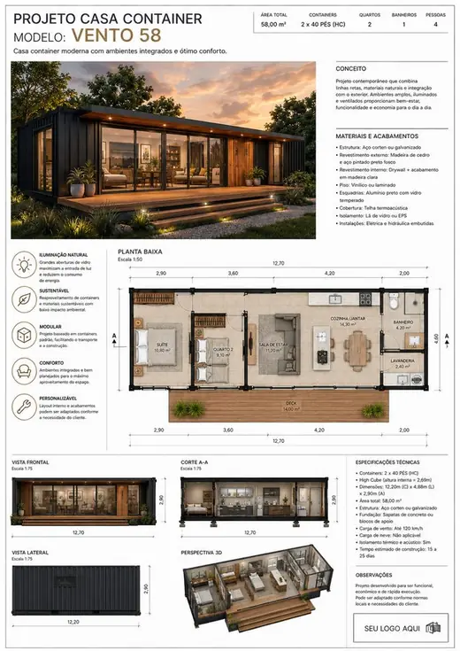 Projeto de casa container 24