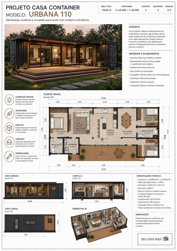 Projeto de casa container 15