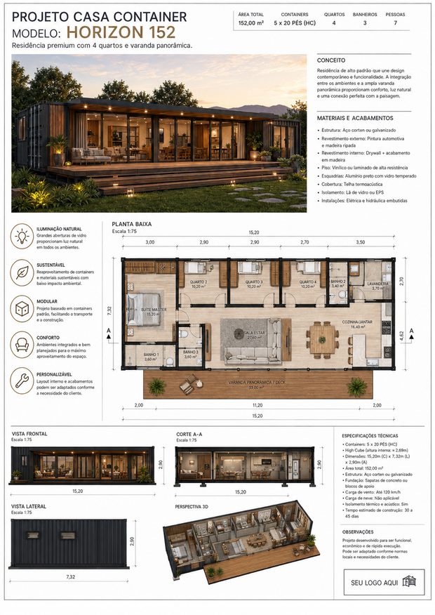 Projeto de casa container 20